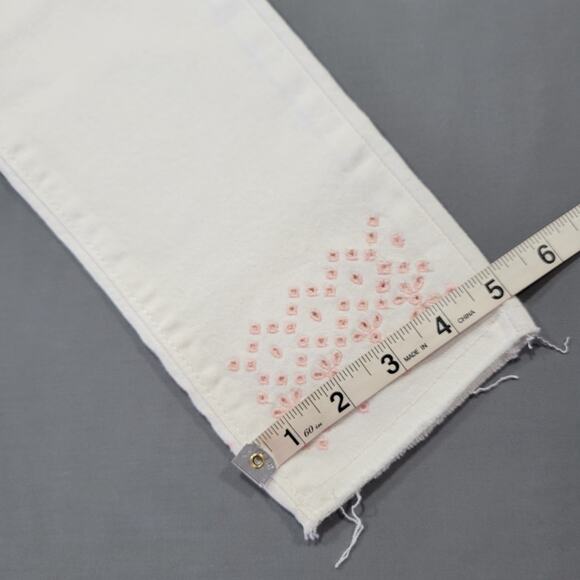 Gymboree Super Skinny White Jeans NEW $39 Adjustable Waist Girls Size 14 Raw Hem - Picture 13 of 14